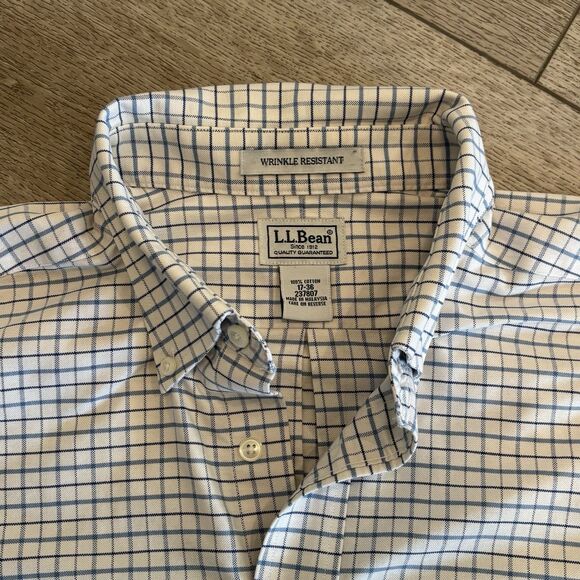 LL Bean Mens 17-36 Long Sleeve Button Down Plaid Wrinkle Resistant Shirts - Picture 3 of 8